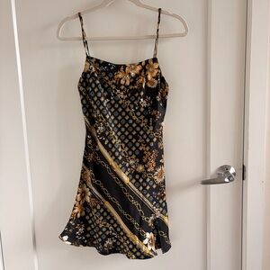 Black and Gold Floral Dress